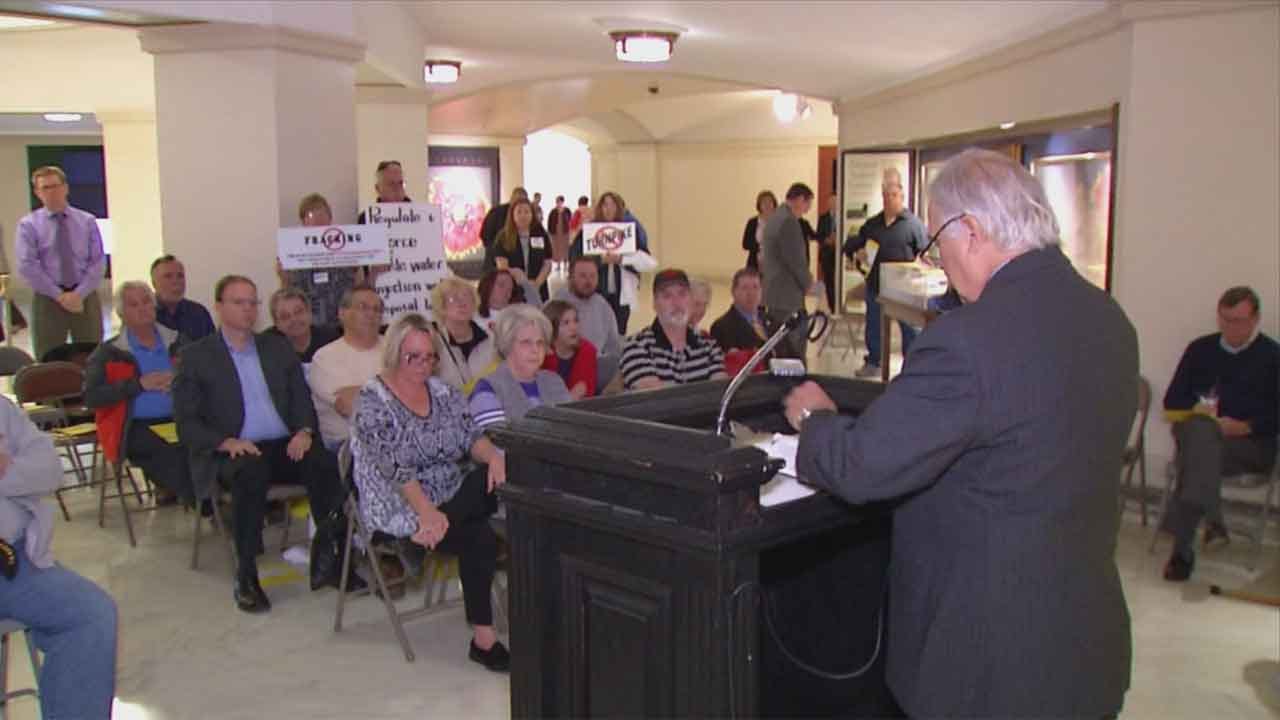 Demonstrators Take To The Capitol, Demand Action To Reduce Earthquakes