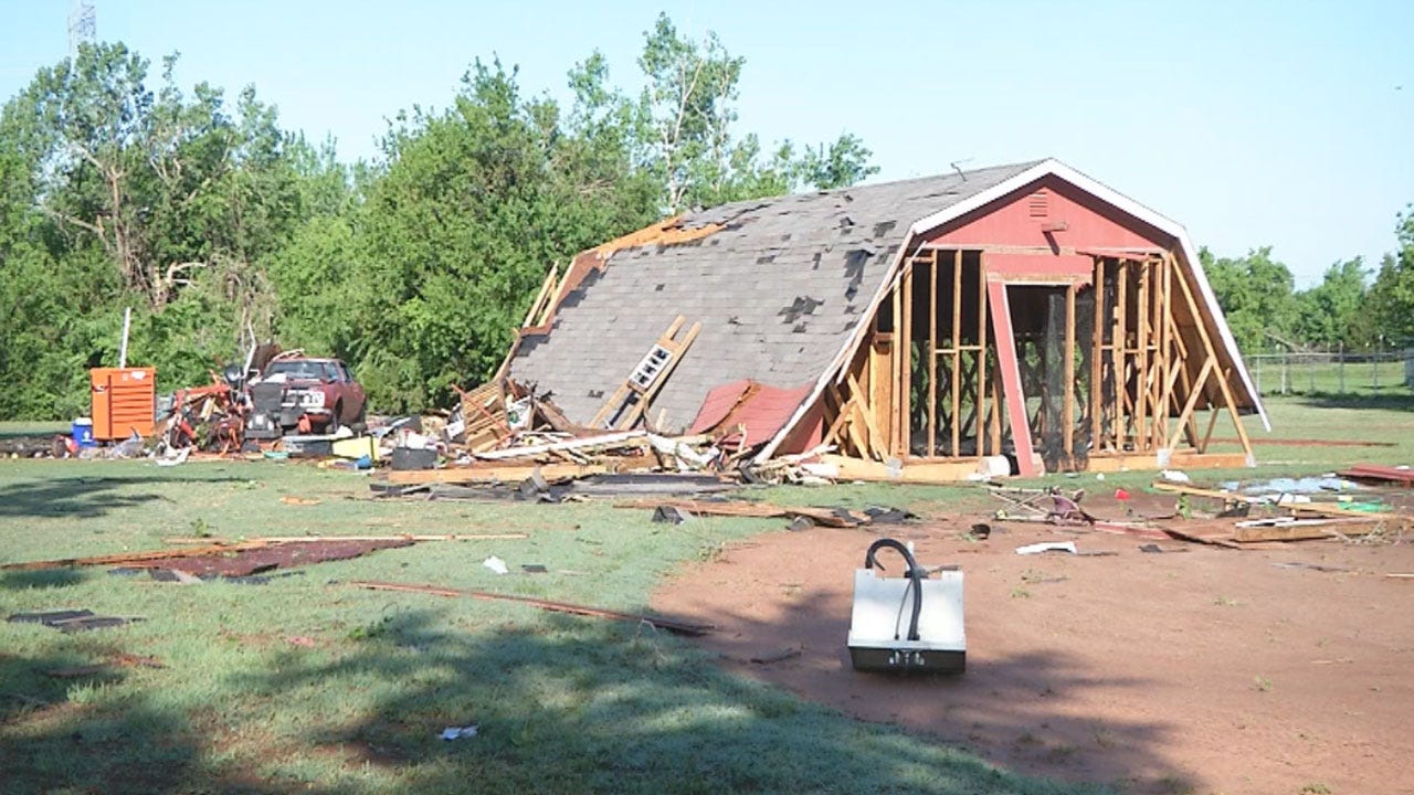 Mustang Family's Barn, Vehicle Destroyed In Storms