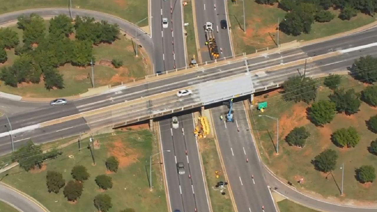 NW Expressway Narrowed As Crews Repair May Ave. Bridge In OKC