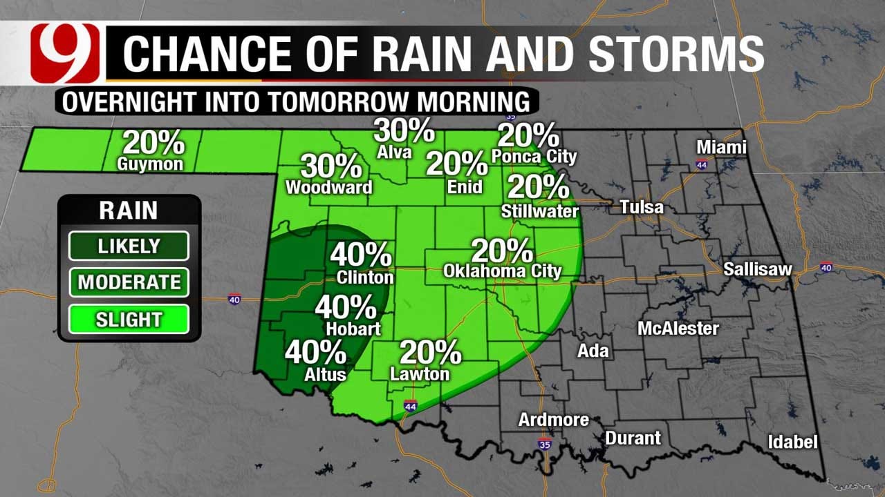Slight Chance Of Rain In Monday Evening Forecast