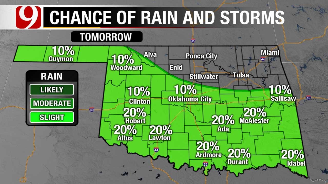 Slight Chance Of Rain In Monday Evening Forecast