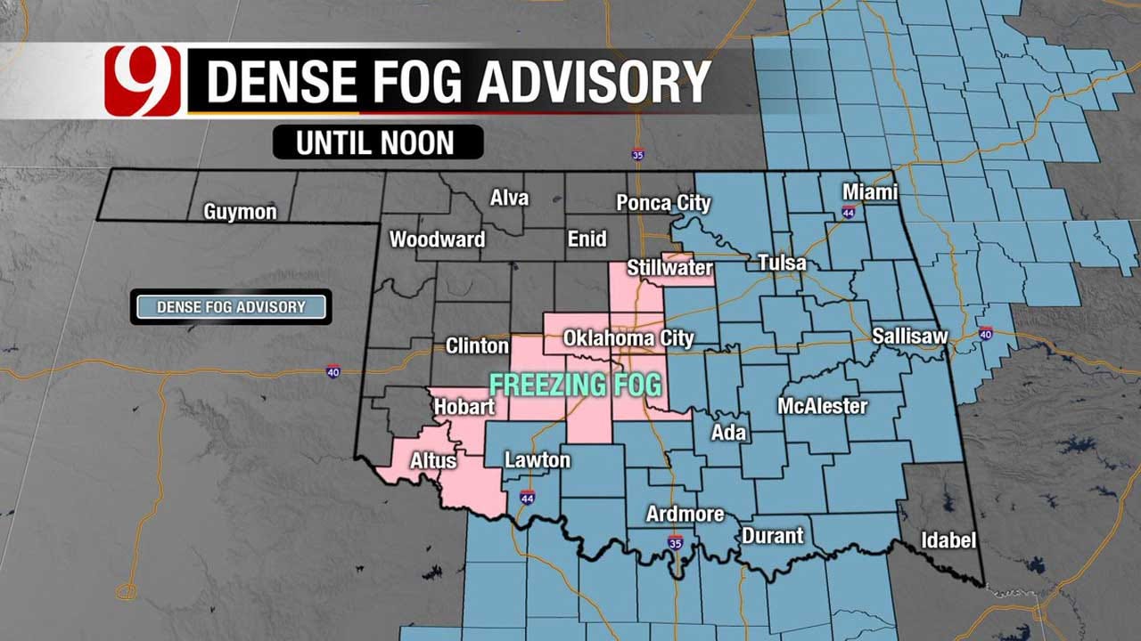 Freezing, Dense Fog Advisory In Effect For Central Oklahoma