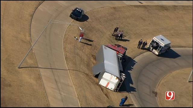 Semi-Truck Rolls Over In Southwest OKC