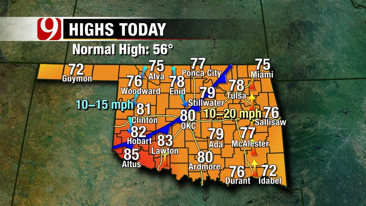 Record High Temperatures Expected Across Oklahoma Saturday