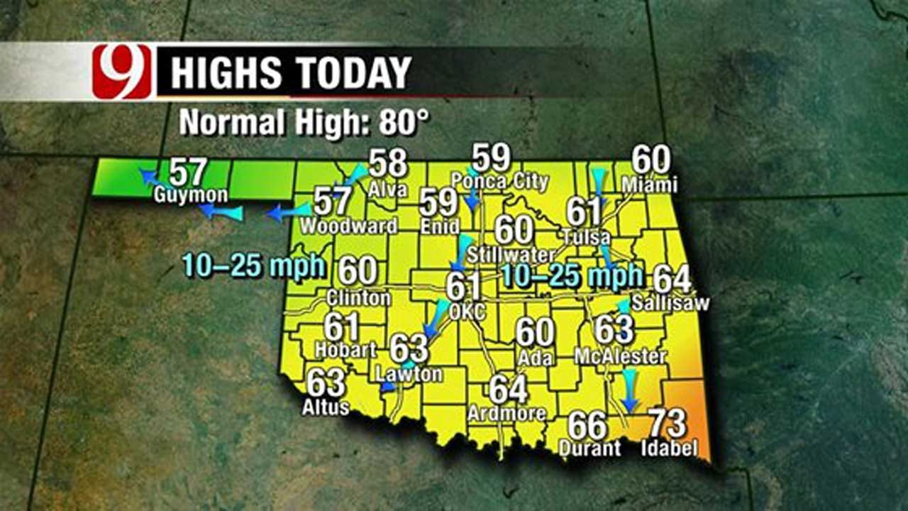 Cold Front Brings Cool Down, Scattered Showers And Storms To OK