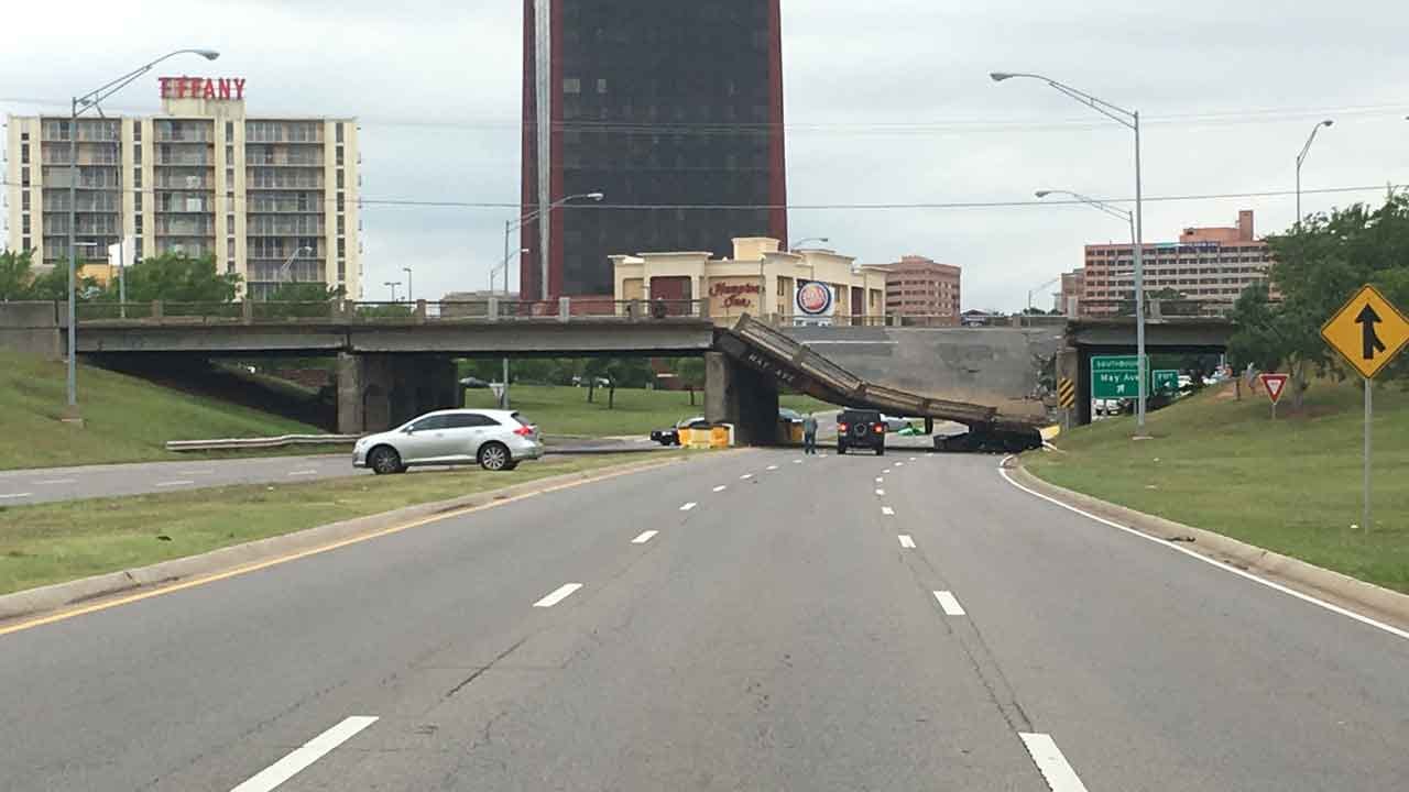 Semi Crash Collapses NB May Ave. Bridge Onto Northwest Expressway