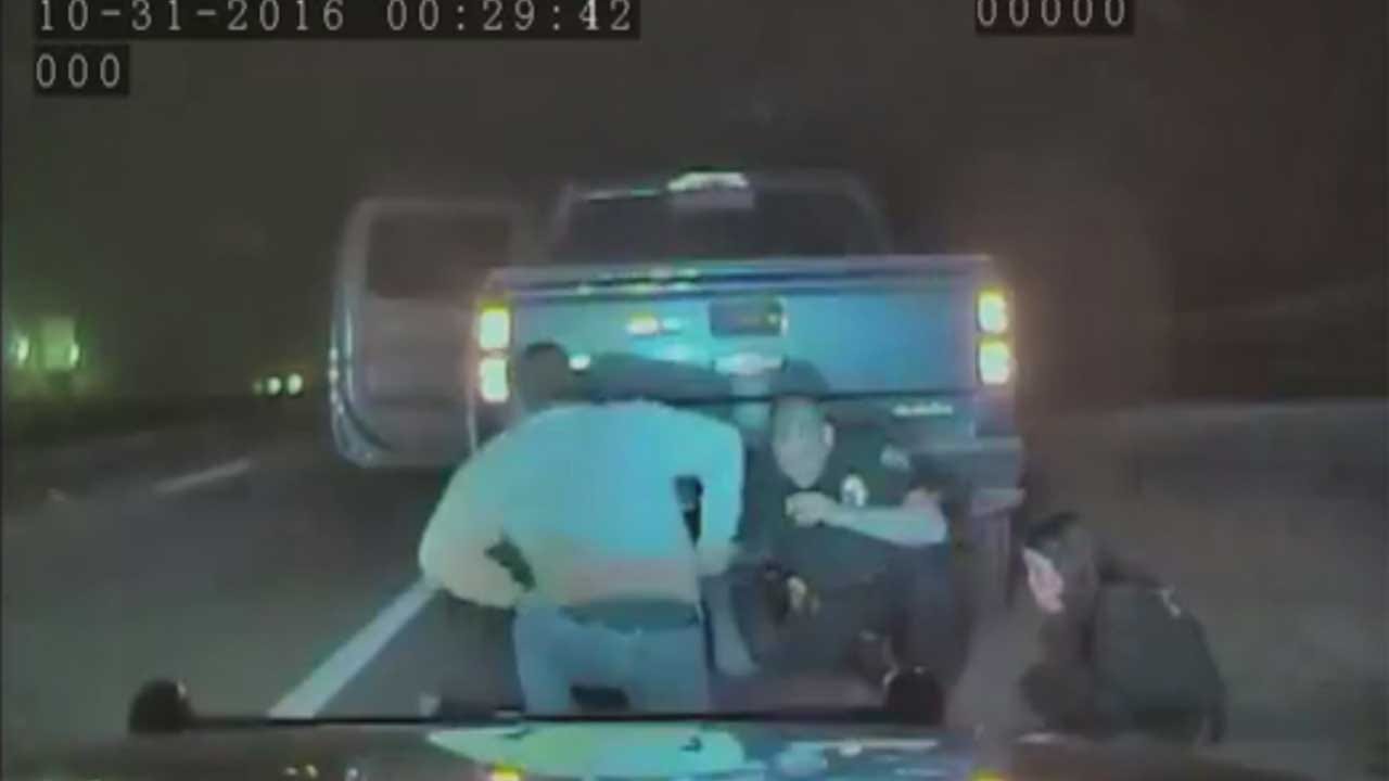 Dashcam Video Captures Blanchard Police Rescue