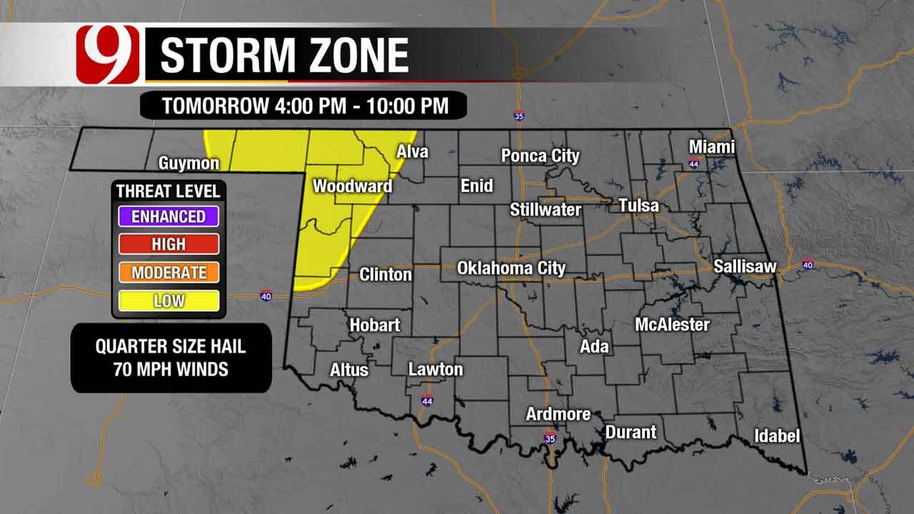 Warm Temperatures, Chance Of Storms Possible In Oklahoma