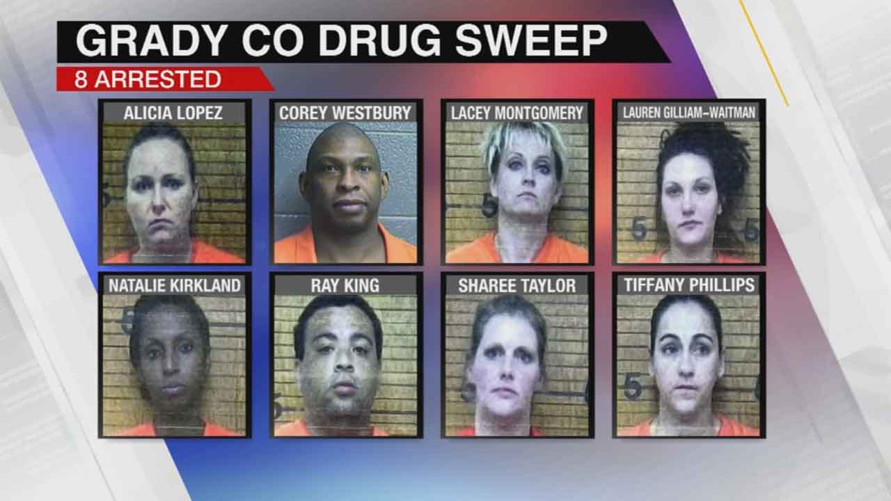 Authorities Make 8 Arrests In Big Grady County Drug Sting Operation