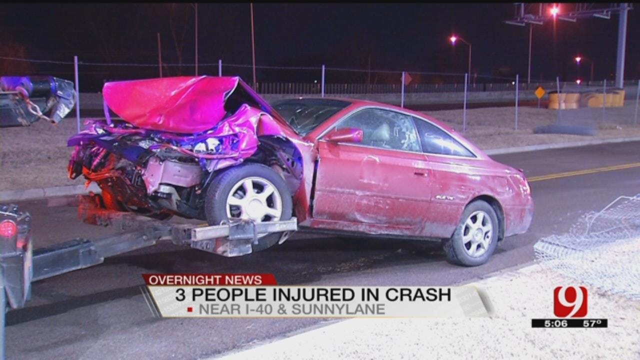Car Rolls Off I40 After 3Car Wreck