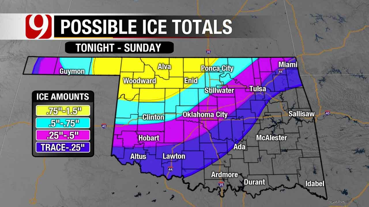 Freezing Rain, Ice Still Barreling Toward Oklahoma