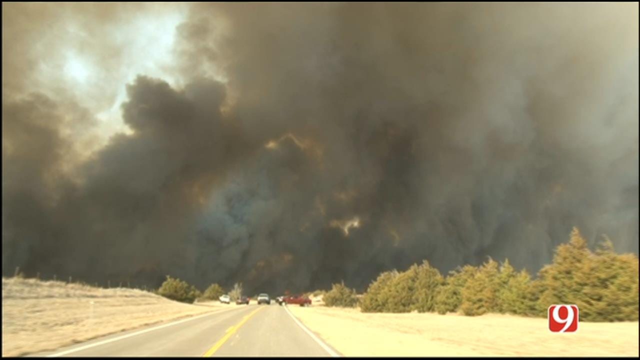 Wildfires Burn NW OK Into Kansas, Prompt Evacuations