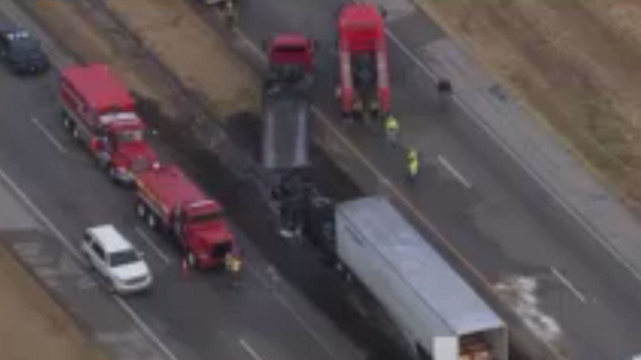 Delays, Congestion Likely After Multi-Vehicle Collision, Fire Near Goldsby