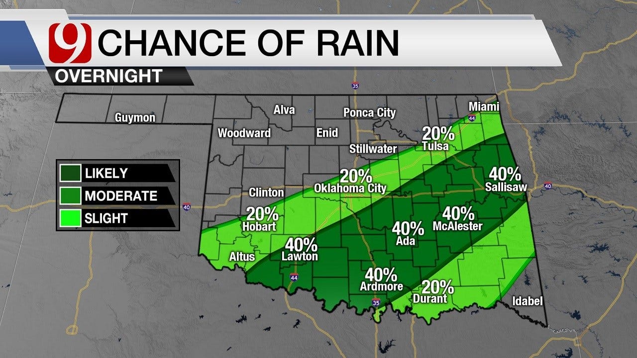 Much Colder Weather, Rain Headed To Oklahoma For Friday