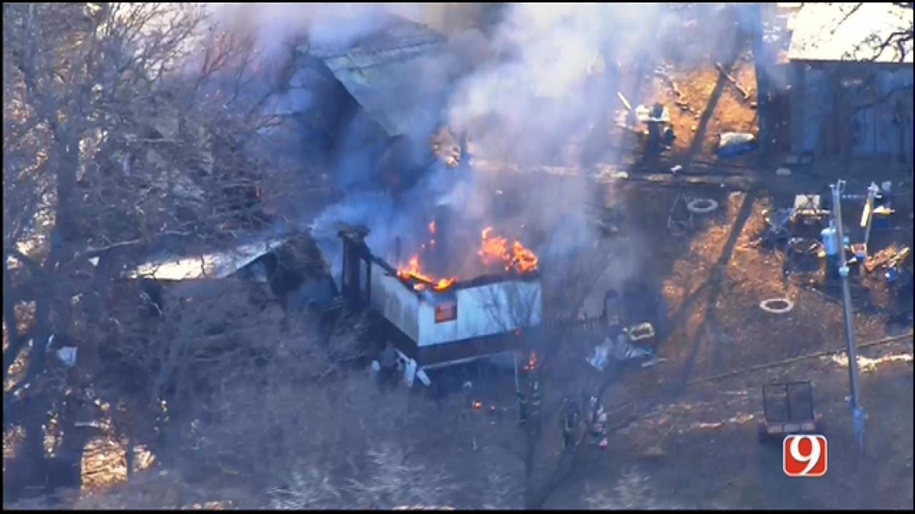 Fire Consumes Trailer Home Southwest Of Guthrie