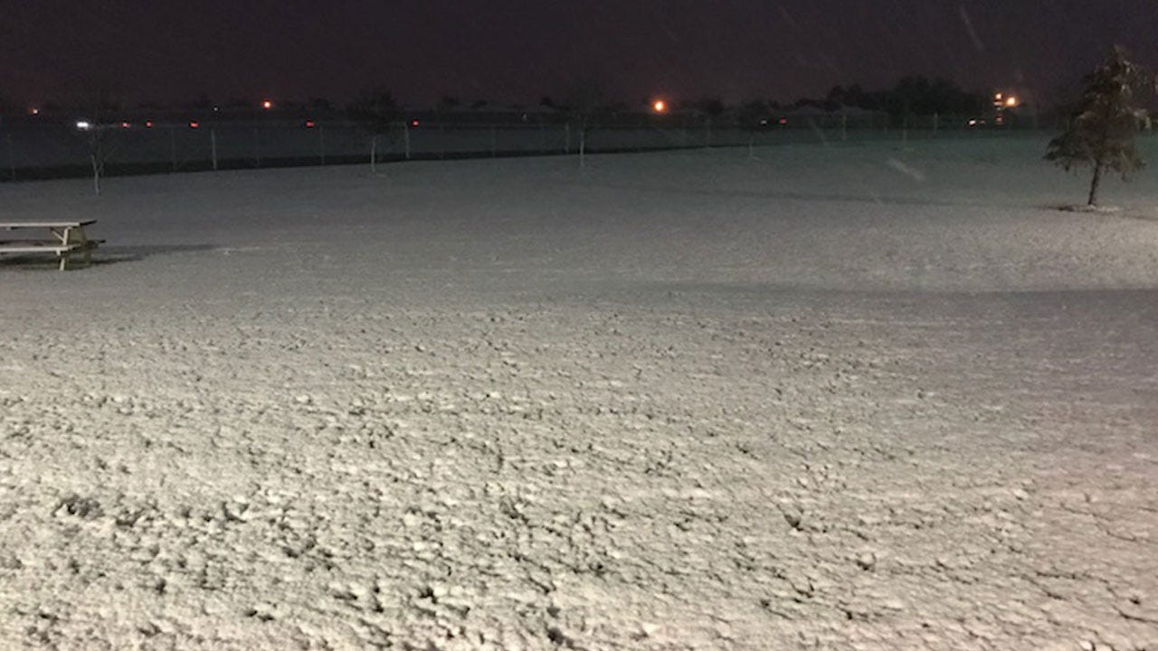 First Snow Of Season Falls Across Western, Central Oklahoma