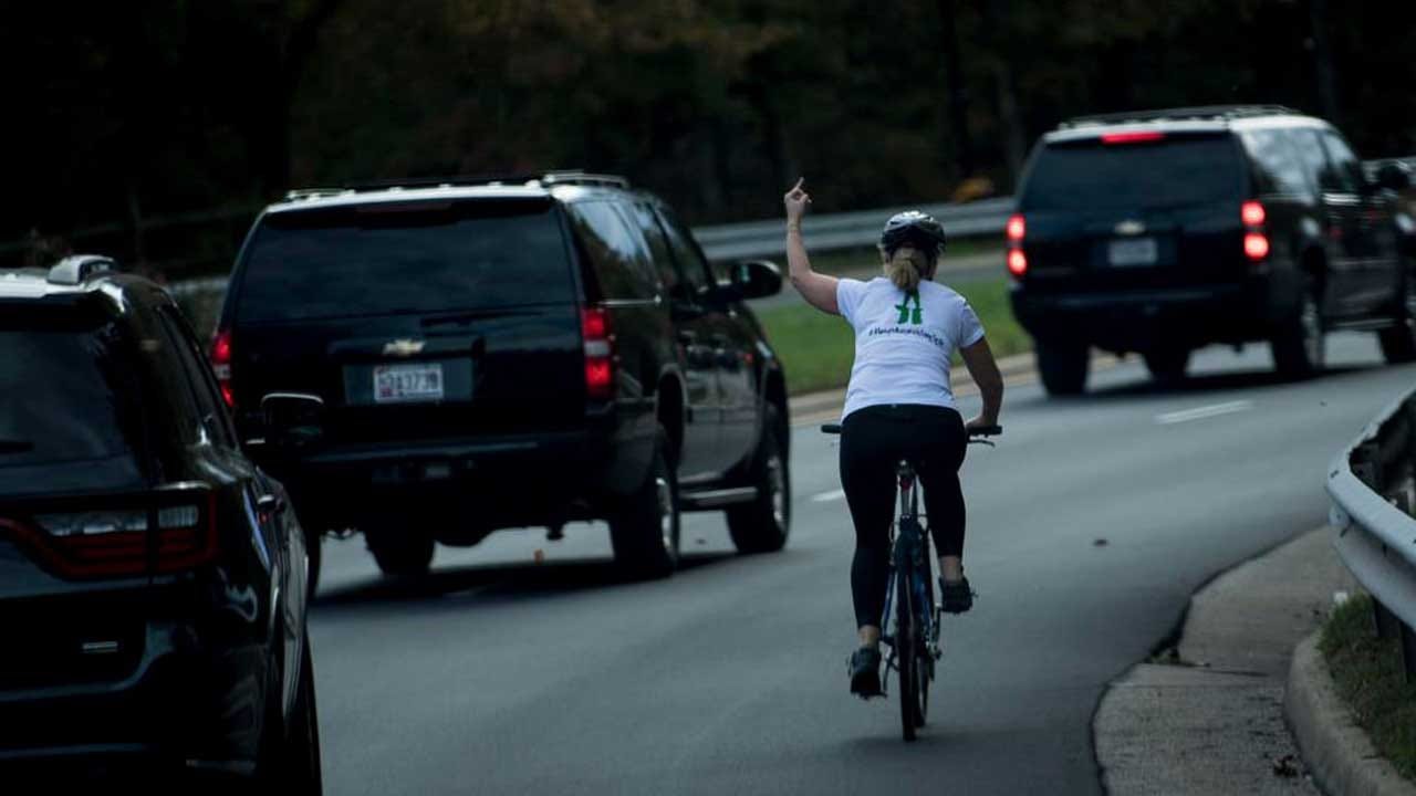 Cyclist Fired For Flipping Off President Trump's Motorcade Is Running For Local Office