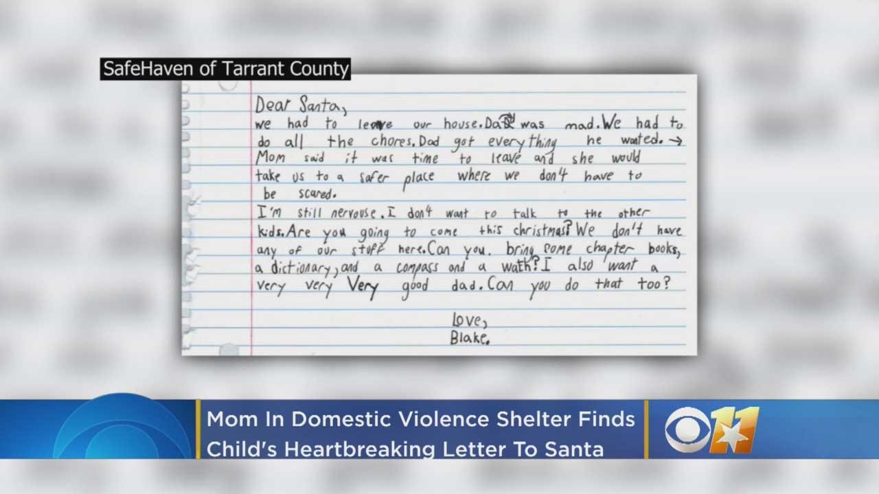 Boy, 7, In Domestic Violence Shelter Asks Santa For A 'Very Good Dad'