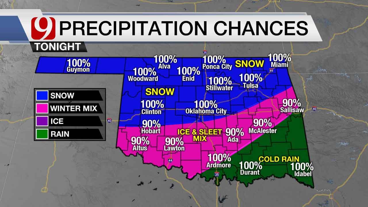 Winter Weather Arrives In Oklahoma On Sunday