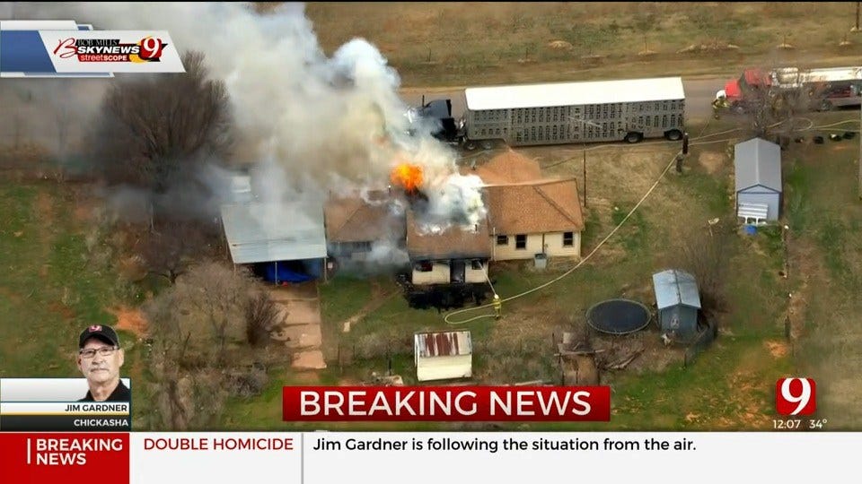 Firefighters Battle House Fire In Ninnekah