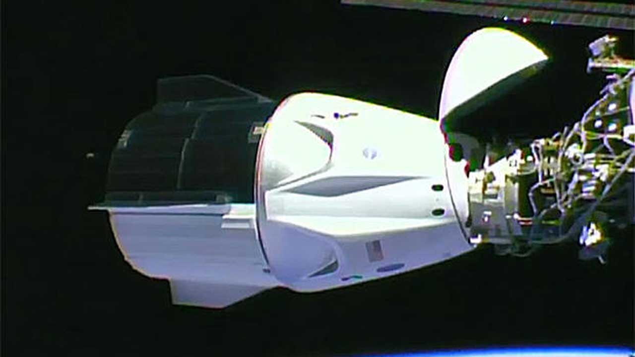 SpaceX Crew Dragon capsule docked at ISS