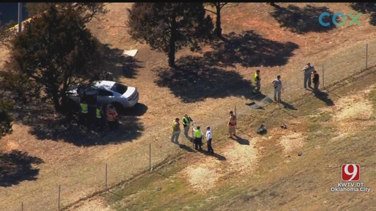 Vehicle Crashes From Kilpatrick Turnpike, Lands Close To Memorial Road Near Western Avenue