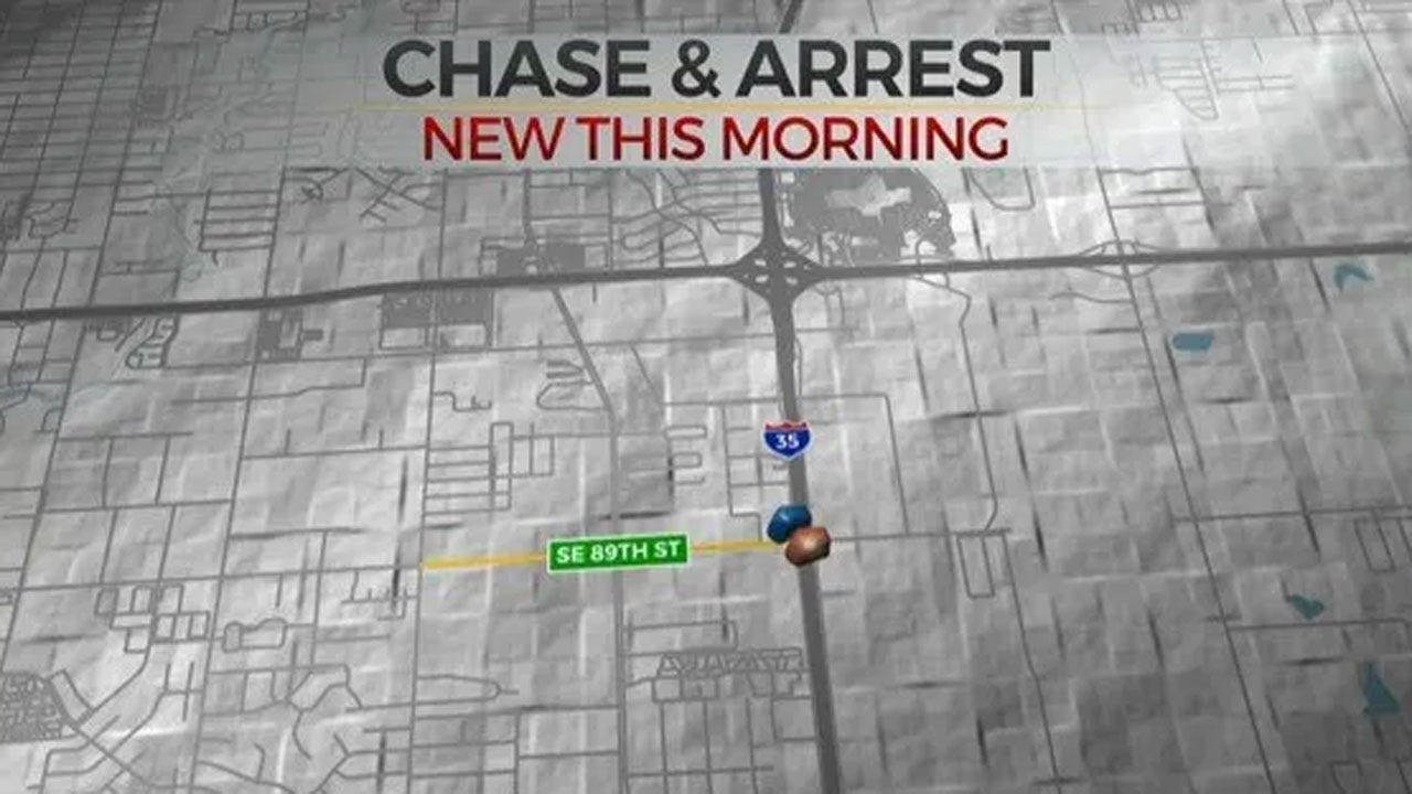OKC Police: 1 In Custody Following Overnight Pursuit In Stolen Vehicle