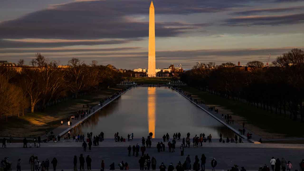 The Lincoln Memorial Reflecting Pool in Washington, D.C,