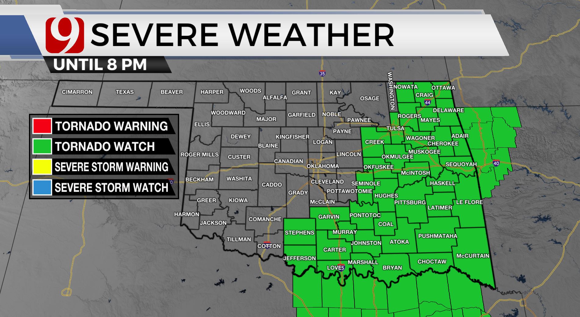 Tornado Threat Moves To SouthCentral, Eastern Portions Of Oklahoma