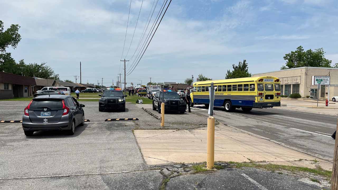 OKCFD Responds To Crash Involving Church School Bus 