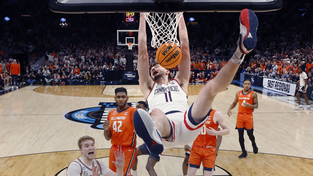 Donovan Clingan, UConn Power Back Into Final Four Behind 30-0 Run In 77-52 Rout Of Illinois