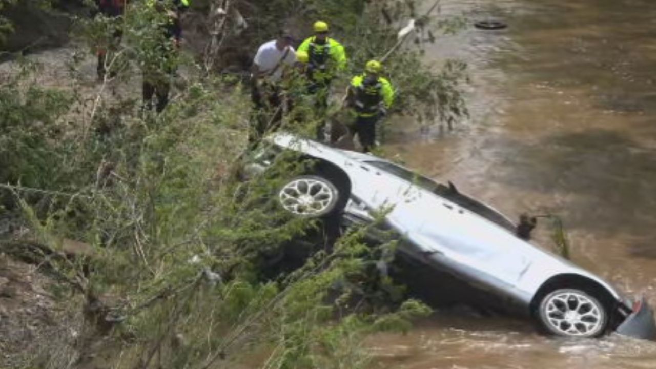 Car Submerged In Water